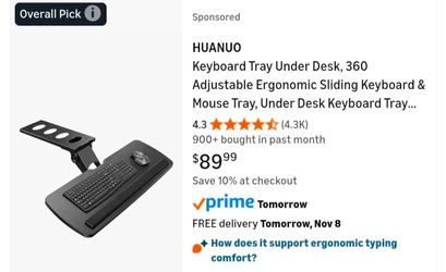Huano - Keyboard Tray Under Desk 