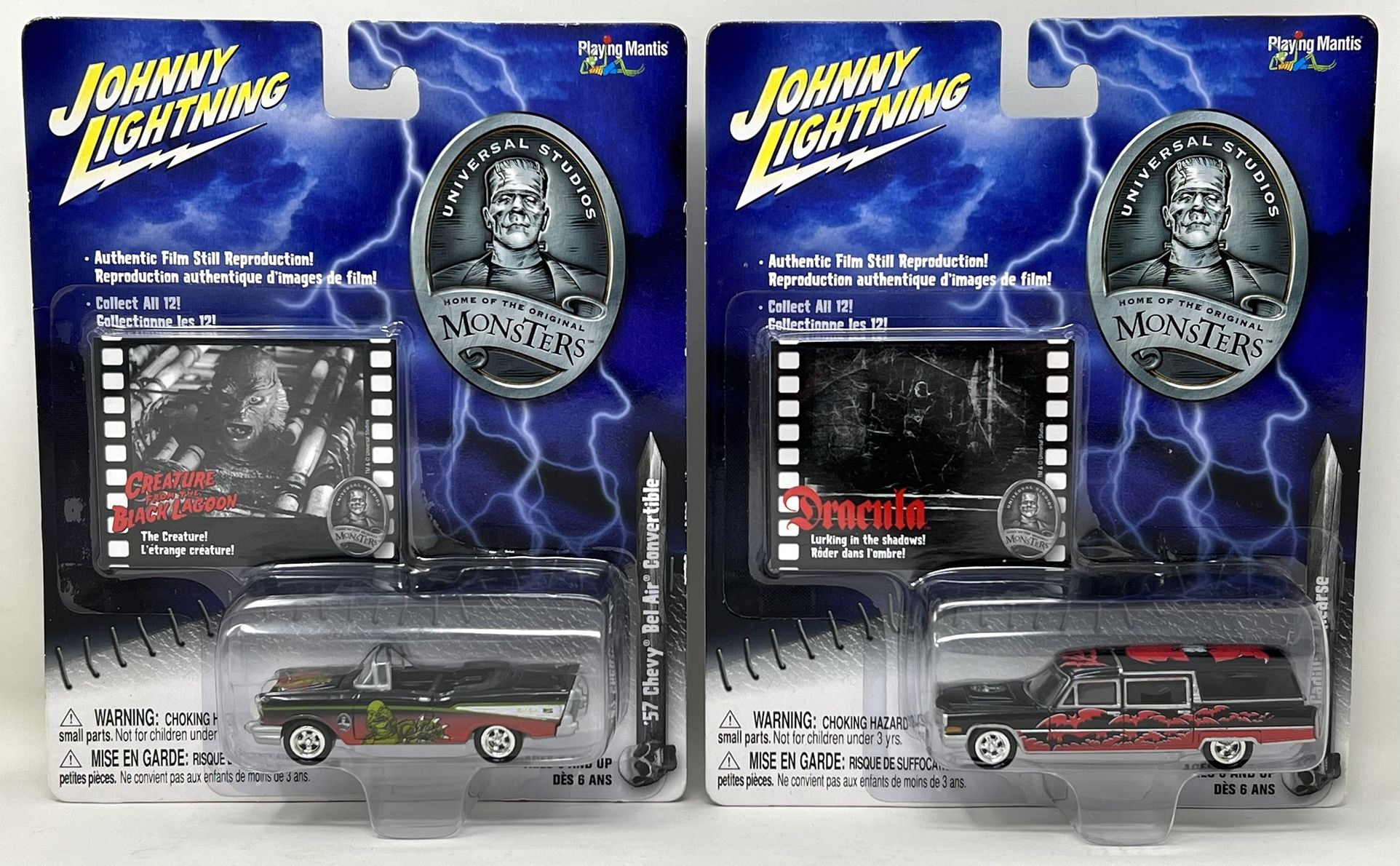 Johnny Lightning Monsters '66 Cadillac Hearse & '57 Chevy Bel Air Convertible