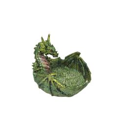 Green Dragon Crystal Quarry Resin Cigarette Ashtray Statue Figure Read Below 