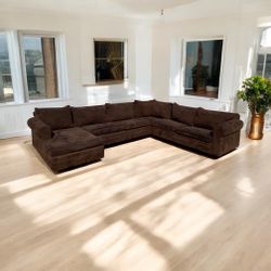 MAY FURNITURE 4- PIECE BROWN SECTIONAL w/ CHAISE(FREE DELIVERY)(CLIFON HEIGHTS PA 19018)