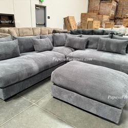 New Modern Sectional Couch Sofa Modular Dark Grey 