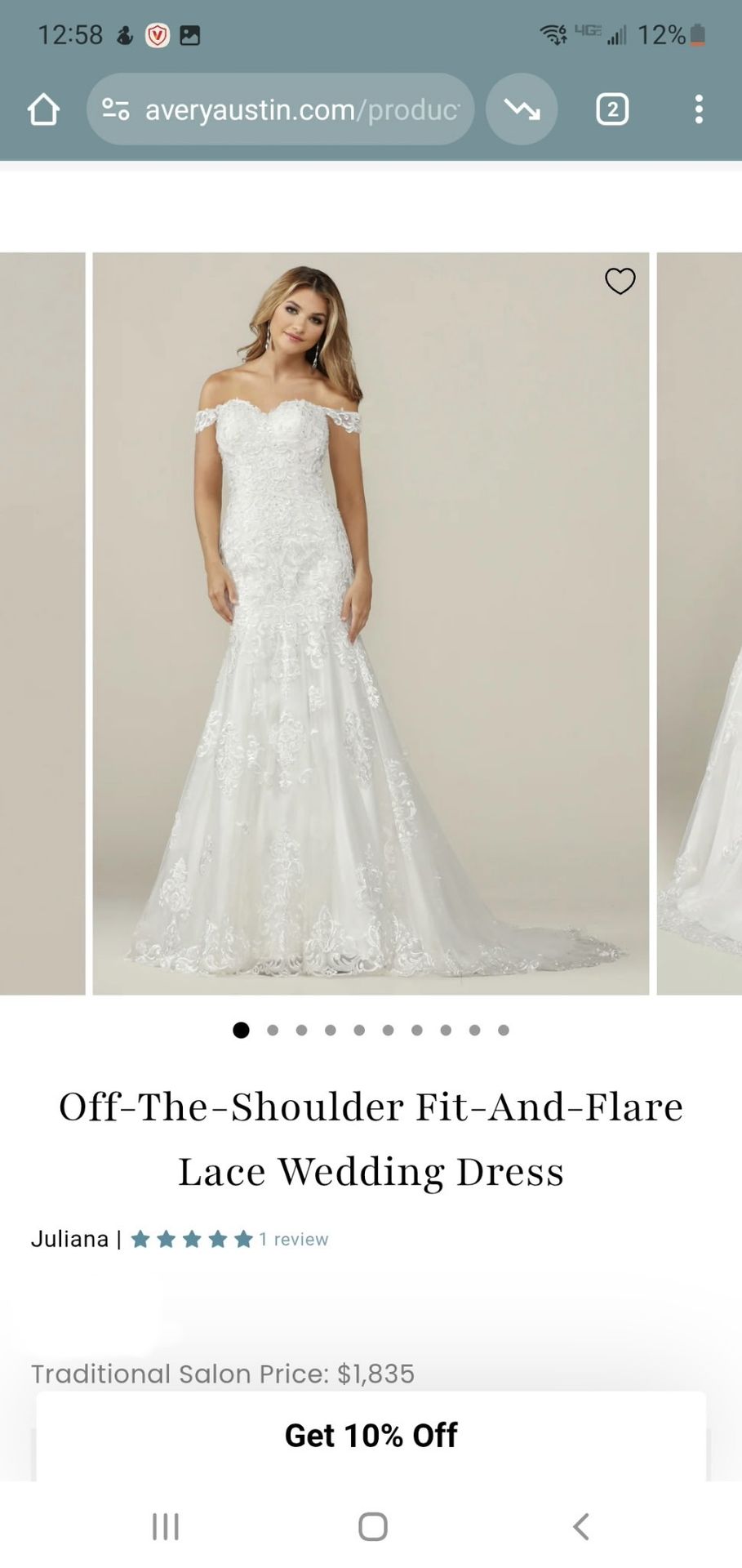 Wedding dress size 28