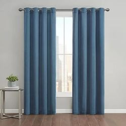 Set of 4 curtain panels Kenneth Cole Grommet Curtains Blue