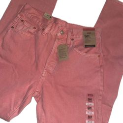Levi’s 501 Original Pink Highrise Strait Leg Jeans