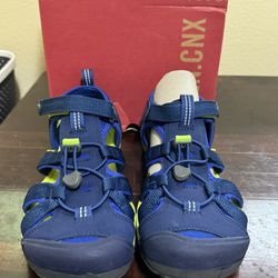 Keens Big Kids SeaCamp II CNX Blue with Neon Accents 6 Youth 