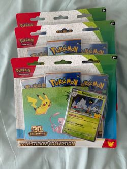 Pokemon 30th Celebration Tech Sticker Collection x 3