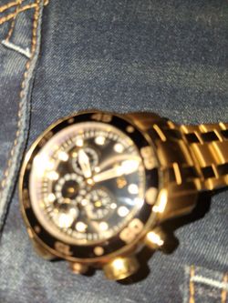 Invicta Men's 0072 Pro Diver Collection Chronograph 18k Gold-Plated Watch