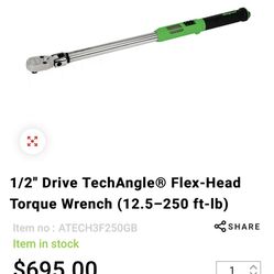 Snap-On 1/2 Torque wrench flex head 