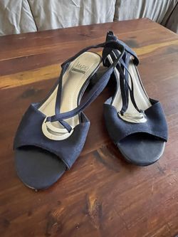 Blue Wedge Sandals