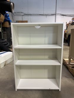 3 Shelf White Bookshelf