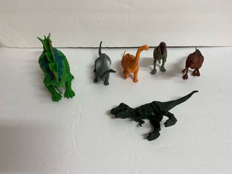 Lot of 6 Plastic Dinosaur Figures