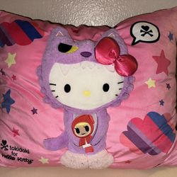 EXT RARE Large Tokidoki For Hello Kitty Camp Wolf Pillow Cushion HTF
