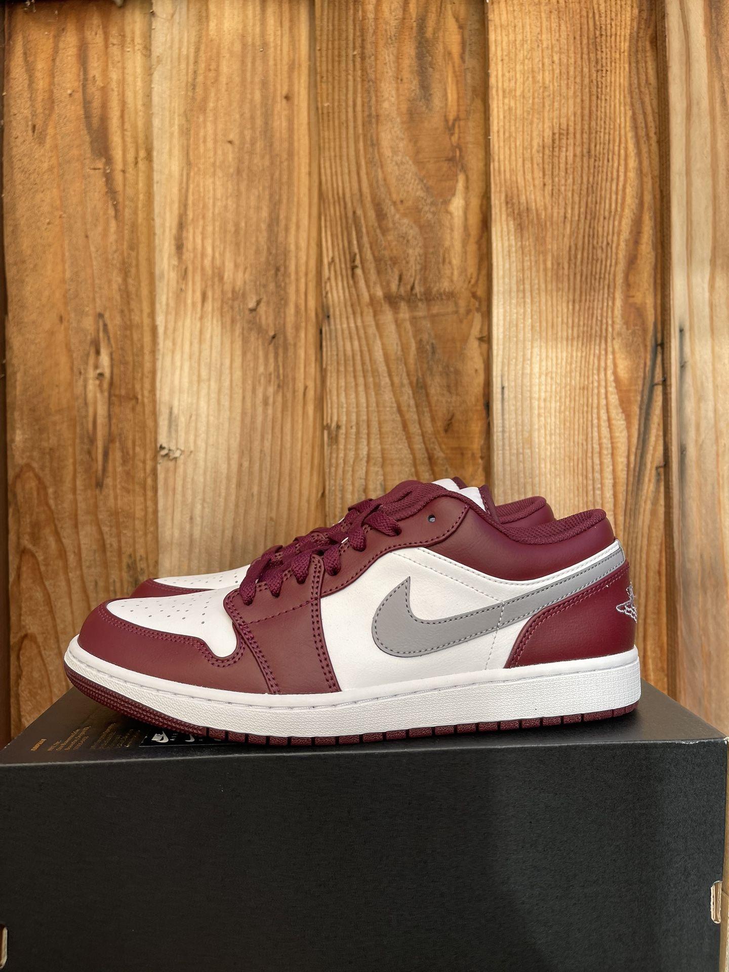 Nike Air Jordan 1 Low Cherrywood Red/Cement Grey Shoes 553558-615 Men's Size: 11