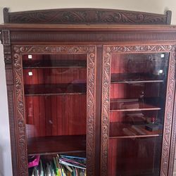 Bookshelf With Locking Glass Doors