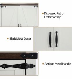 Tall Kitchen Pantry,Farmhouse Storage Cabinet with Adjustable Shelves