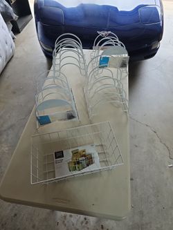 White Wire Pan Organizers and Storage Basket Set