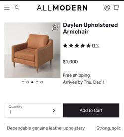 Butter Brown Leather Arm Chair