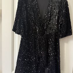 Black Sequin Party Dress