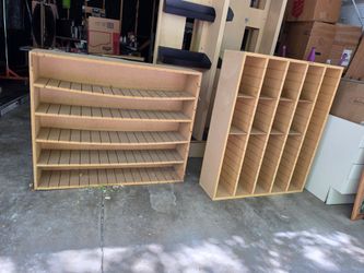Wood Shelving Units Set of Two