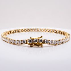 Lab‑Grown Diamond Tennis Bracelet (14K Yellow Gold)