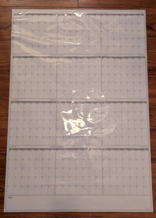 Reusable annual wall calendar