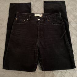 Levi's 505 Men’s Regular Fit Corduroy Black Jeans Tag 36x36