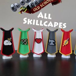 3D Printed OSRS Skillcapes with Stand – All 99 Capes RuneScape
