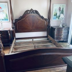 Cal King Bed Frame And 2 Night Stands 
