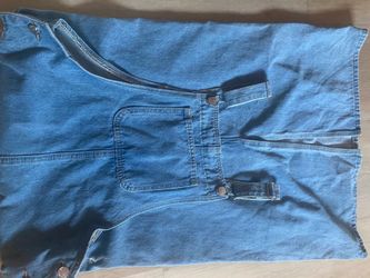 Blue denim womans jeans skirt overalls