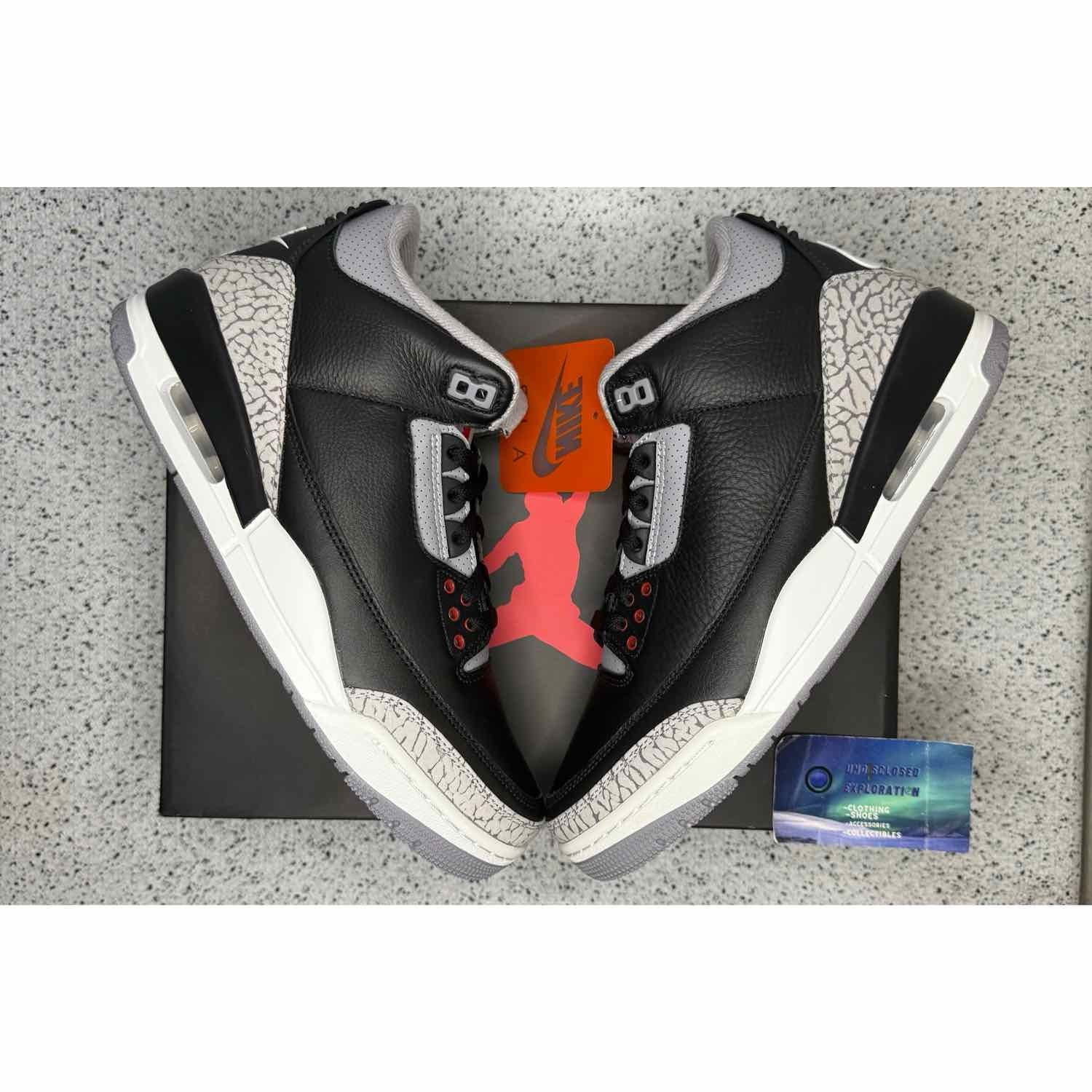 Jordan 3 Black Cement 9 Men, 10 Men