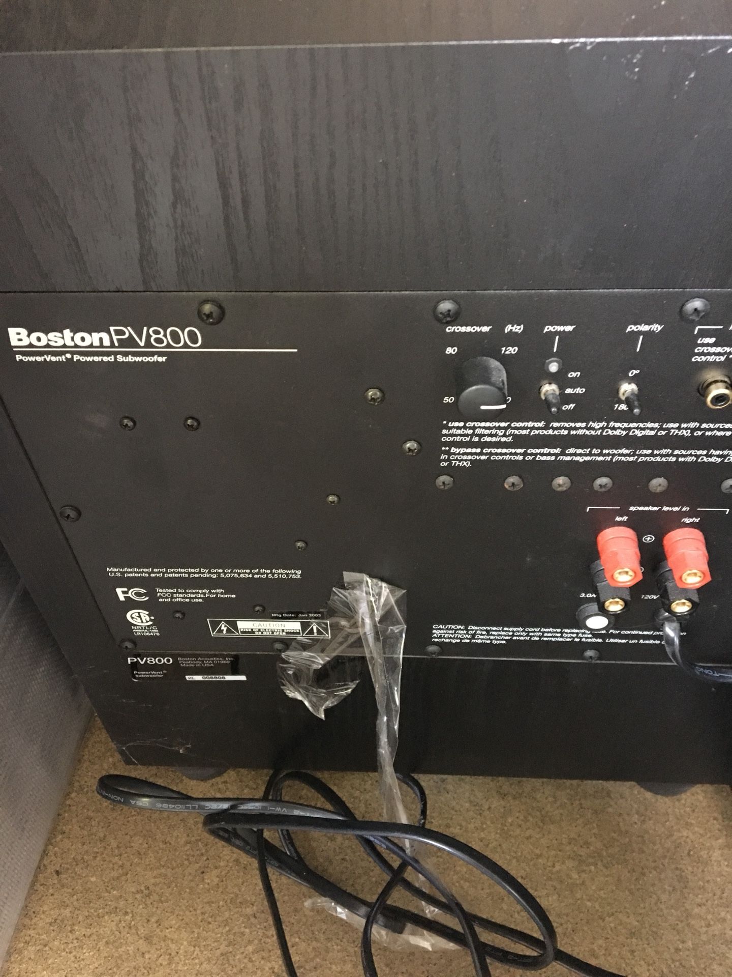 Boston PV800 Subwoofer
