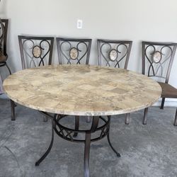 Dining Table With 4 Chairs And 2 Stools 