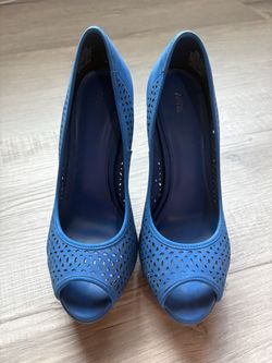 Apt. 9 Blue Peep-Toe Platform Heels