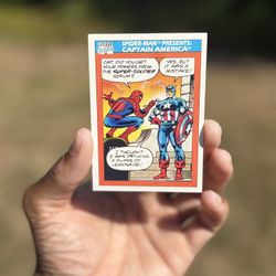 🃏 1990 Marvel Universe Card #157 Spider Man Presents: Captain America
