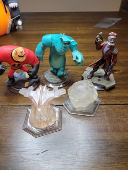 Lot of 5 Disney Infinity 1.0 Mr Incredible Sully Star lord