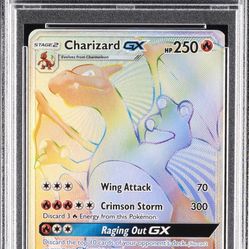 2017 POKEMON SUN & MOON BURNING SHADOWS SECRET #150 FULL ART/CHARIZARD GX PSA 10