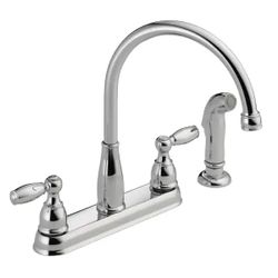 Delta Foundations 2-Handle Standard Kitchen Faucet with Side Sprayer in Chrome