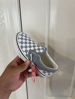 Kids Blue Grey Checkered Vans Sz 11