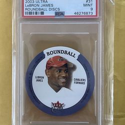 2003-04 Lebron James Ultra Roundball Discs Rookie Card #31 PSA 9 Mint