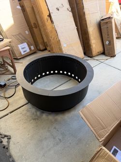 Double-wall Steel Fire Ring Insert, Smokeless Secondary Combustion, 1.2mm Rust-proof Coated Iron, Outside Wood Burning