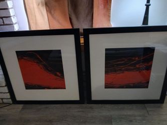 Framed and  underglass abstract artwork