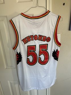 NBA Atlanta Hawks Dikembe Mutombo white jersey size 2xl