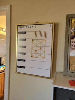 Wall magnetic white board calendar organizer