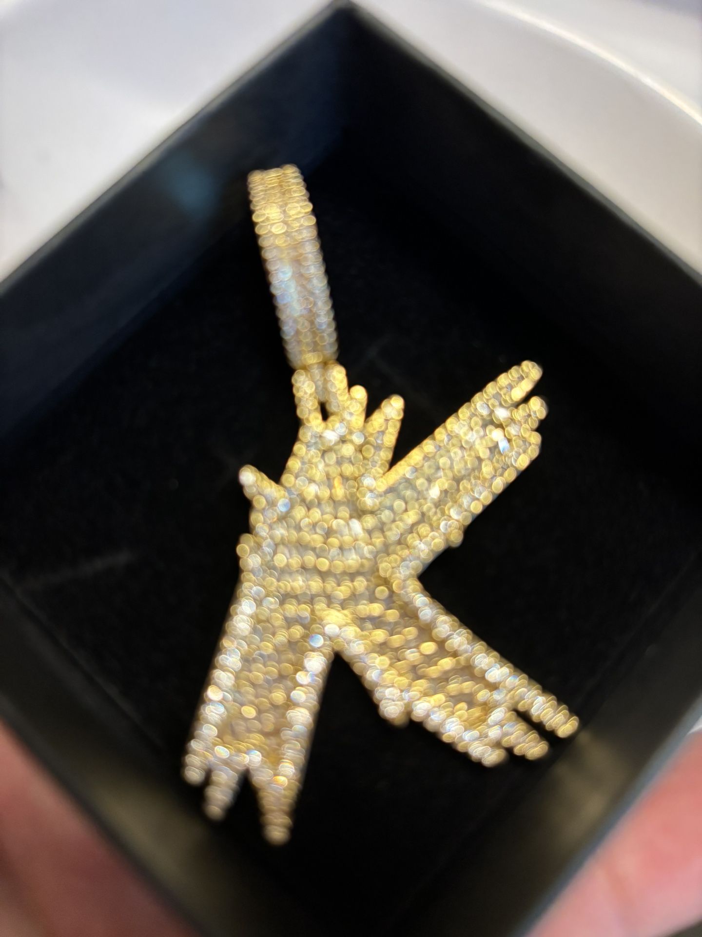 Moissanite Diamond Pendant K Initial 