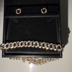 10k Gold Bracelet 1ct Of Diamonds