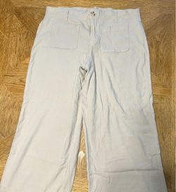 Light Blue Wide-Leg Casual Pants