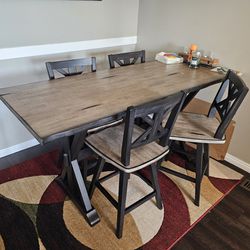 Orlando Sand and Black Counter Height Dining Table