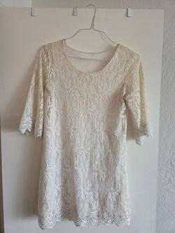70s style white lace dress