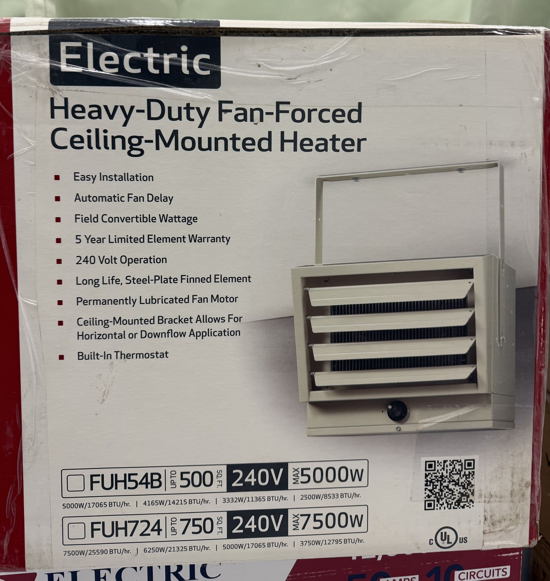Heavy-Duty Fan-Forced Ceiling-Mounted Heater