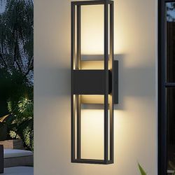 LamQee outdoor wall sconces 20.13 inches high, matte black, with wiring